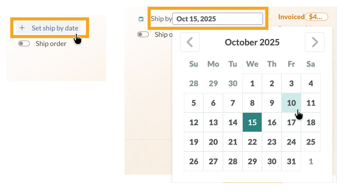 How to set the Set ship by date on a sales order. 