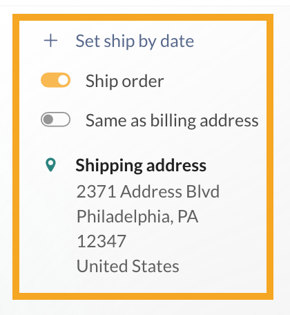 Shipping information for the sales order.