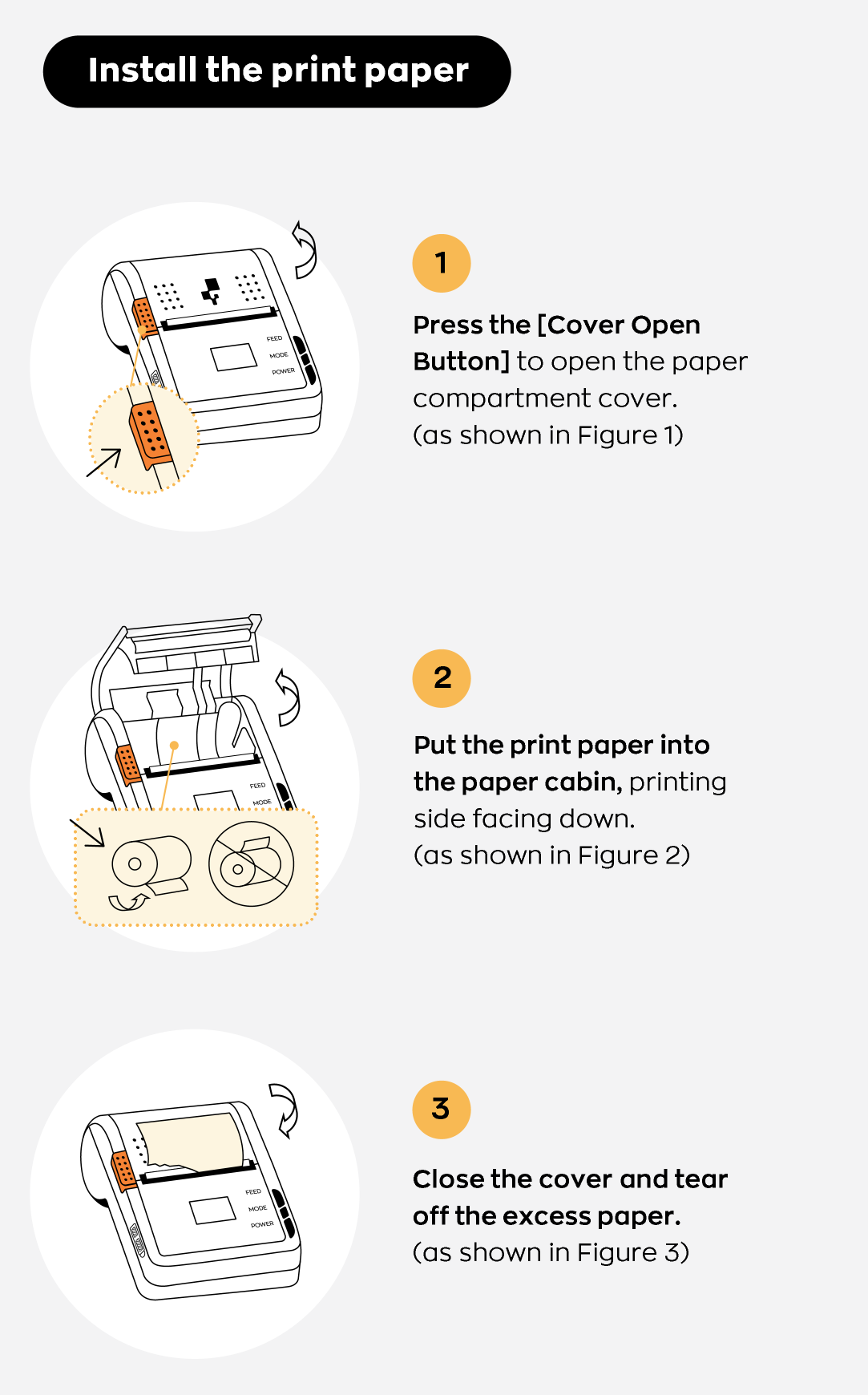 An image from the Quick Start Guide pamphlet on how to set up the printer.