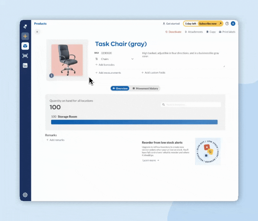 How to add barcodes to products manually in Stockroom.