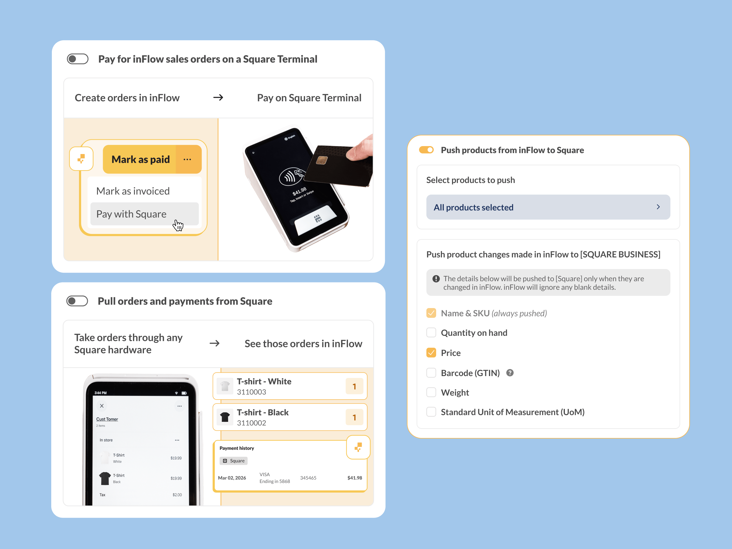 Settings for inFlow's Square integration