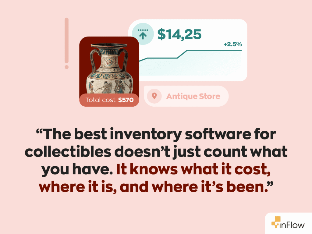 “The best inventory software for collectibles doesn't just count what you have. It knows what it cost, where it is, and where it's been.”